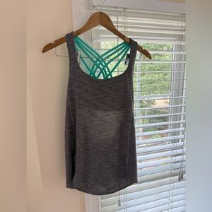lululemon athletica Gray and Teal Muscle Tee  💪🏽
